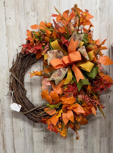 Fall Leaf Ribbon Wreath