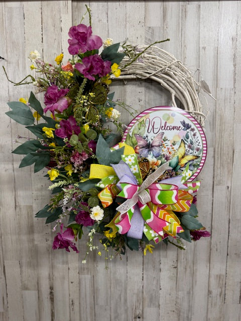 Welcome Butterfly Wreath